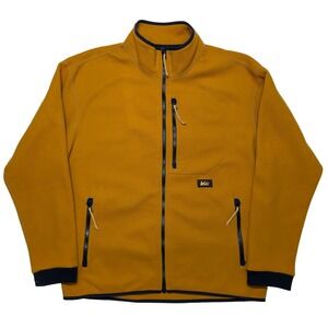 REI CO-OP Men's Trailsmith Fleece Jacket 194611 Polartec Gold Yellow Medium‎ M